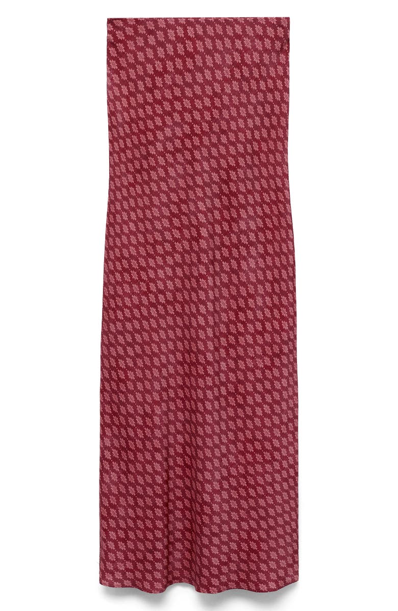 MANGO TEEN Print Strapless Maxi Dress, Main, color, Pastel Pink