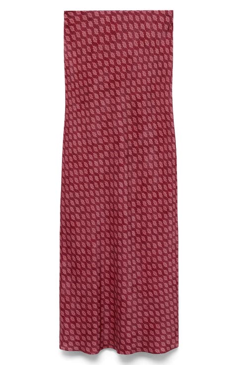 Print Strapless Maxi Dress