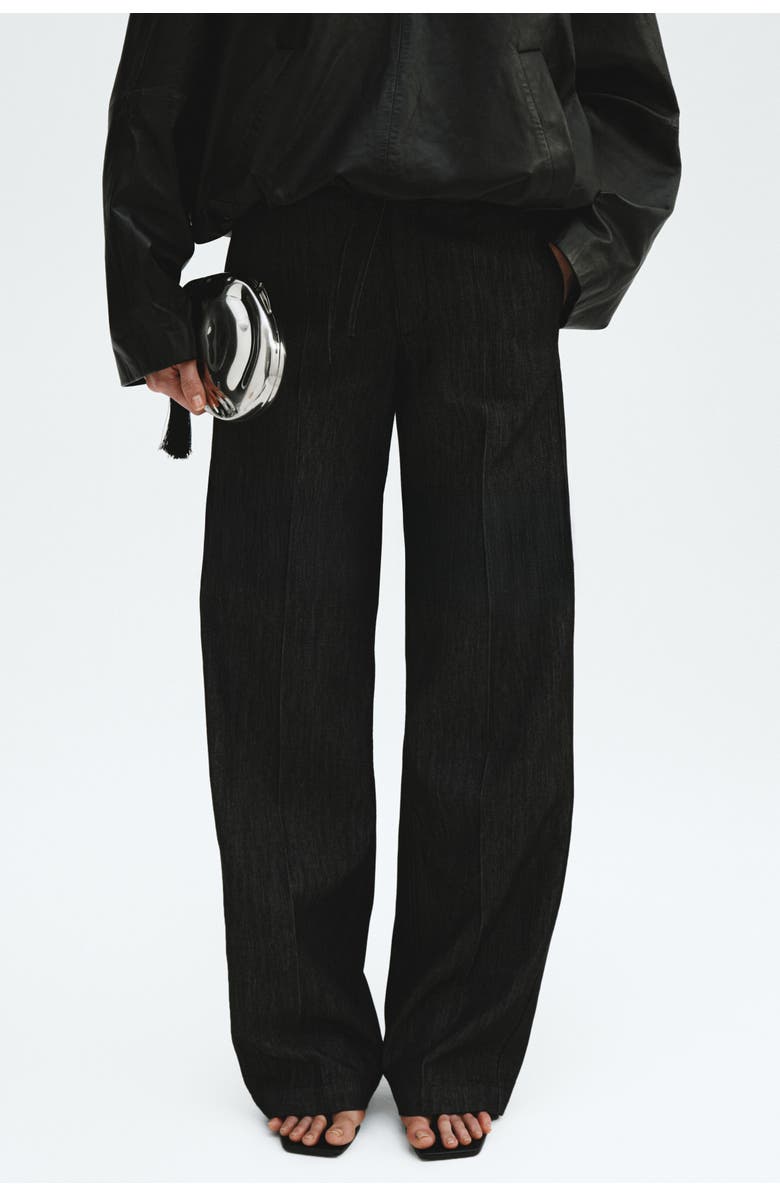 H&M Denim Drawstring Trousers, Alternate, color, Washed Black