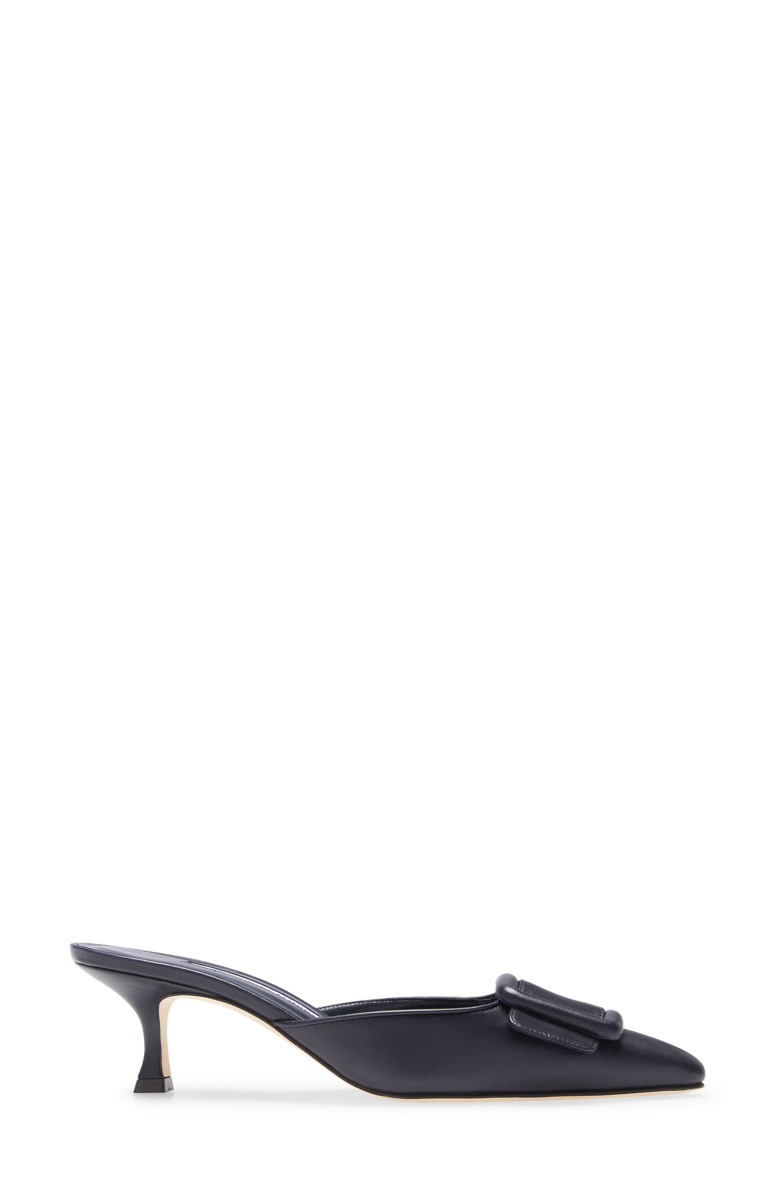 Maysale Buckle Pointed Toe Mule, Alternate, color, NAVY