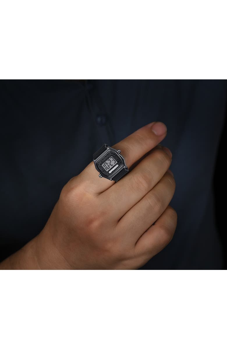 BREED Austin LCD Silicone Ring Watch, Main, color, Black