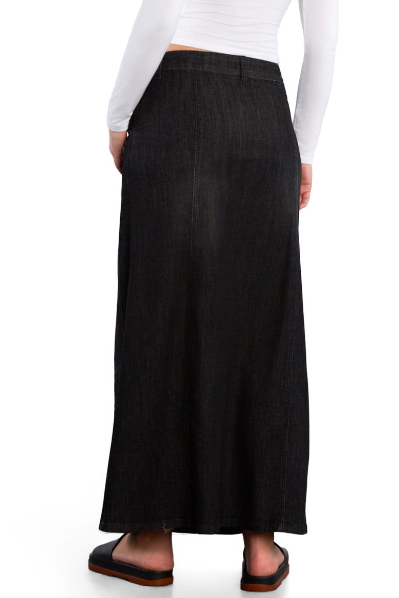 Road Trip Denim Maxi Skirt, Alternate, color, MIXED BLACK