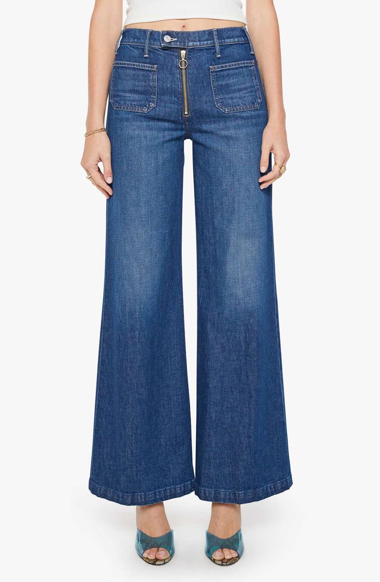 MOTHER The Hustler Roller Patch Pocket Wide Leg Jeans, Main, color, Made In The Shade