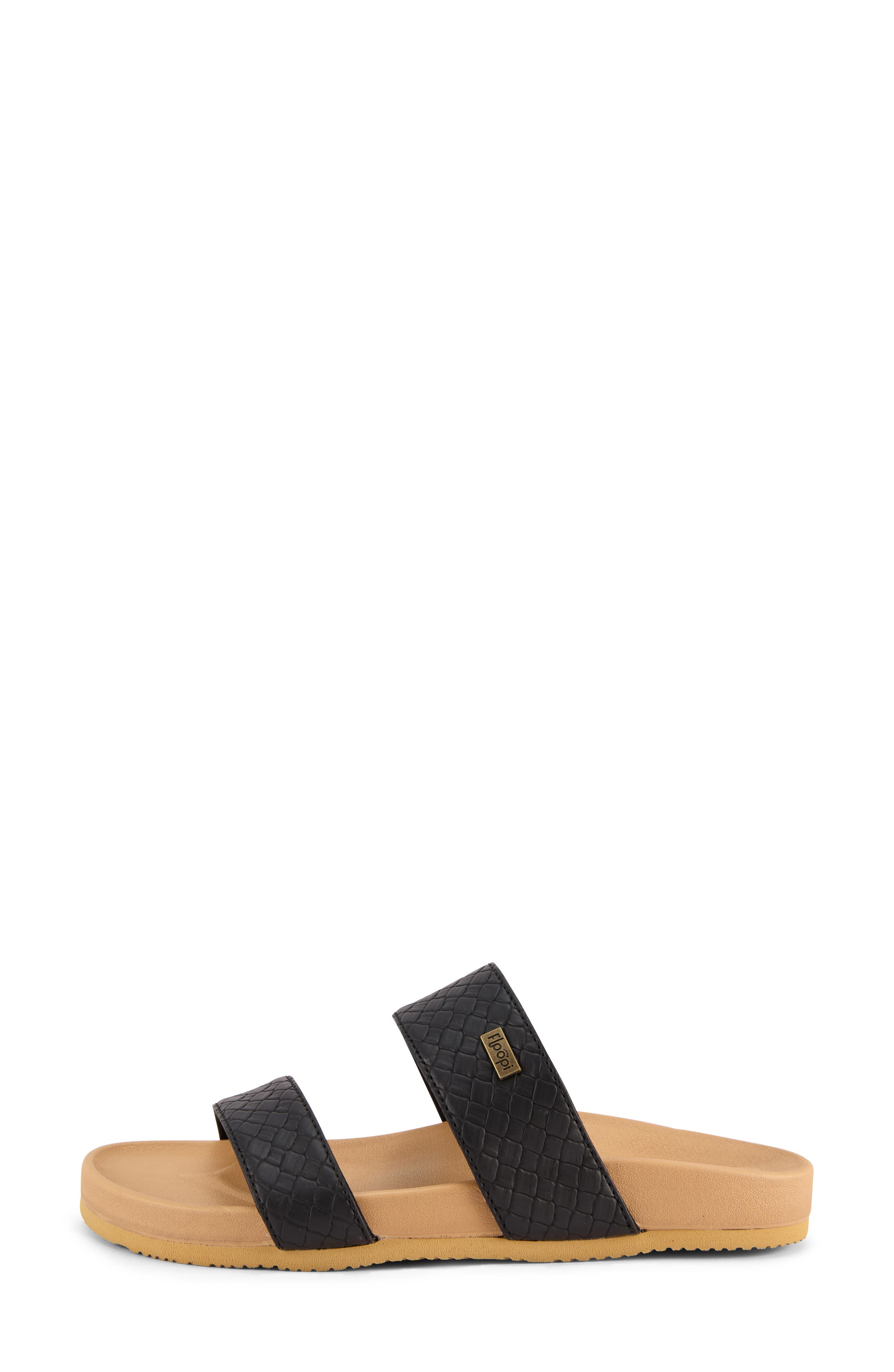 FLOOPI Double Strap Slide Sandal, Alternate, color, Black