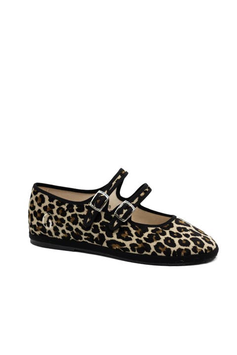 Leopard Mary Jane Double Lace Ballet Flats