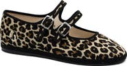 Gondolina Shoes Leopard Mary Jane Double Strap Ballet Flats