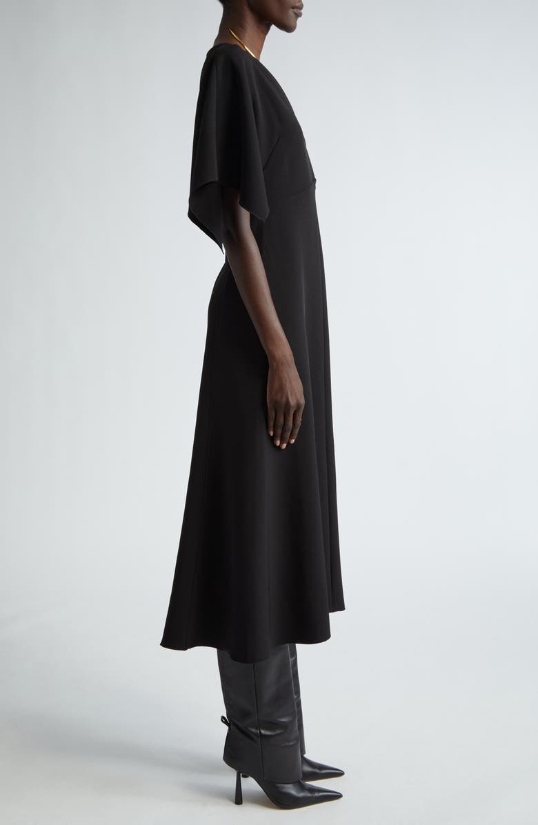 ST. JOHN Flutter Sleeve Stretch Cady Midi Dress, Alternate, color,