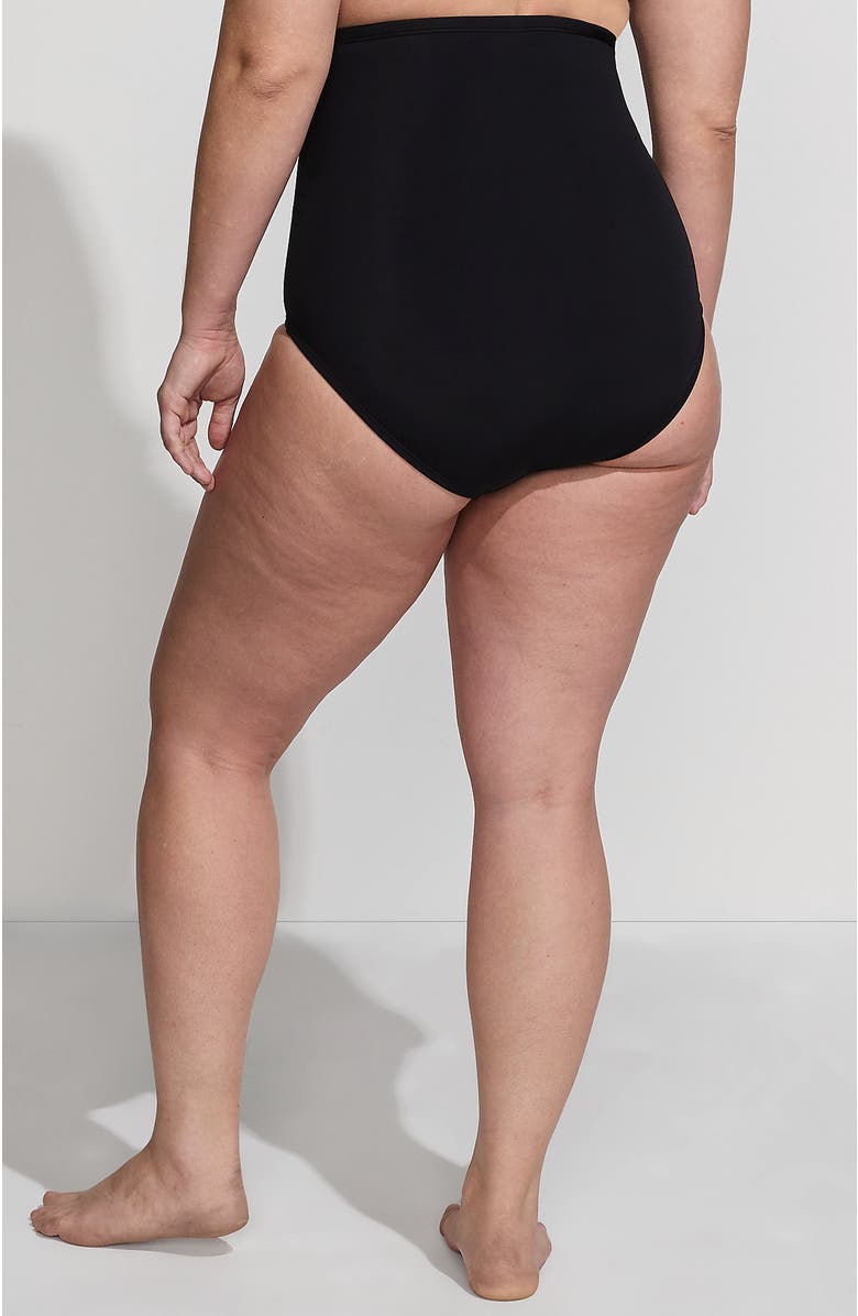 Lands' End Slender Separates Ultra High Waisted Bikini Swim Bottoms, Alternate, color, Black