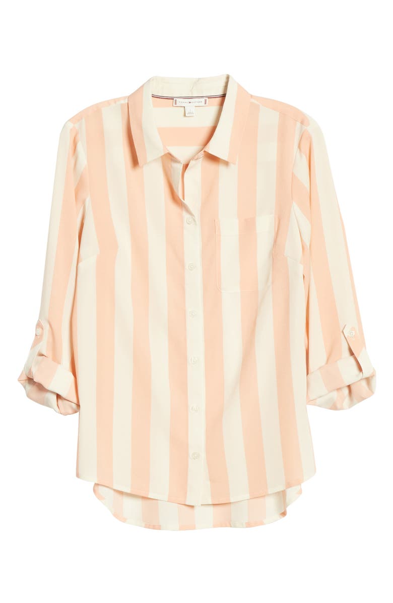 Tommy Hilfiger Lawn Stripe Button-Up Shirt, Alternate, color,