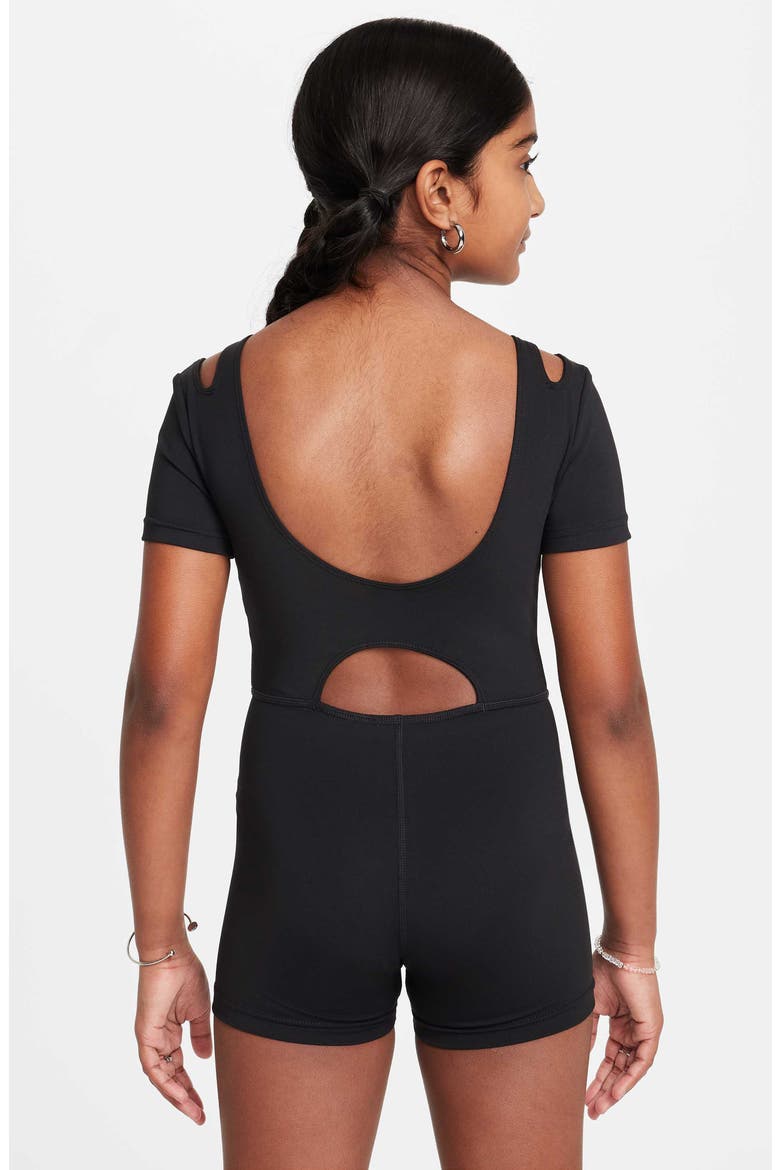 Kids' Dri-FIT Unitard, Alternate, color, 010 BLACK/WHITE
