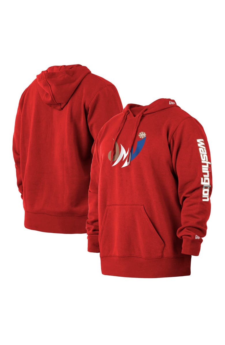 New Era Men's New Era Red Washington Wizards 2021/22 City Edition Big & Tall Pullover Hoodie, Main, color, 