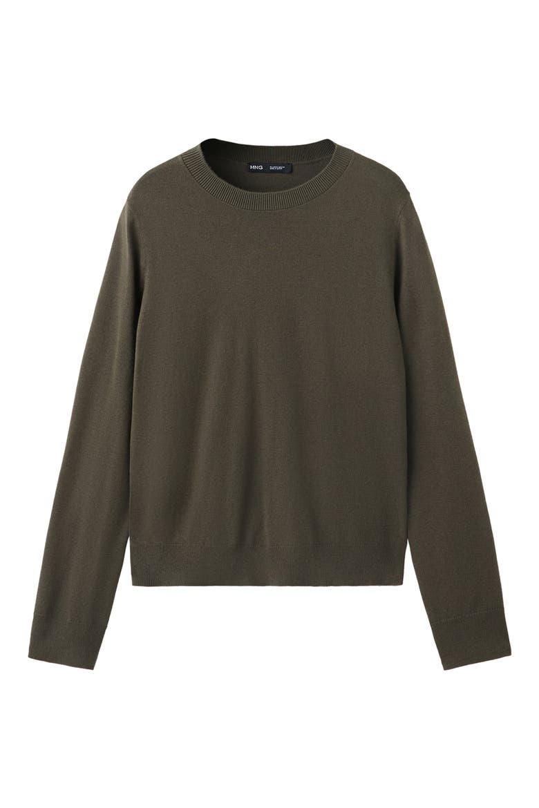 Fine Knit Crewneck Sweater, Alternate, color, KHAKI GREEN