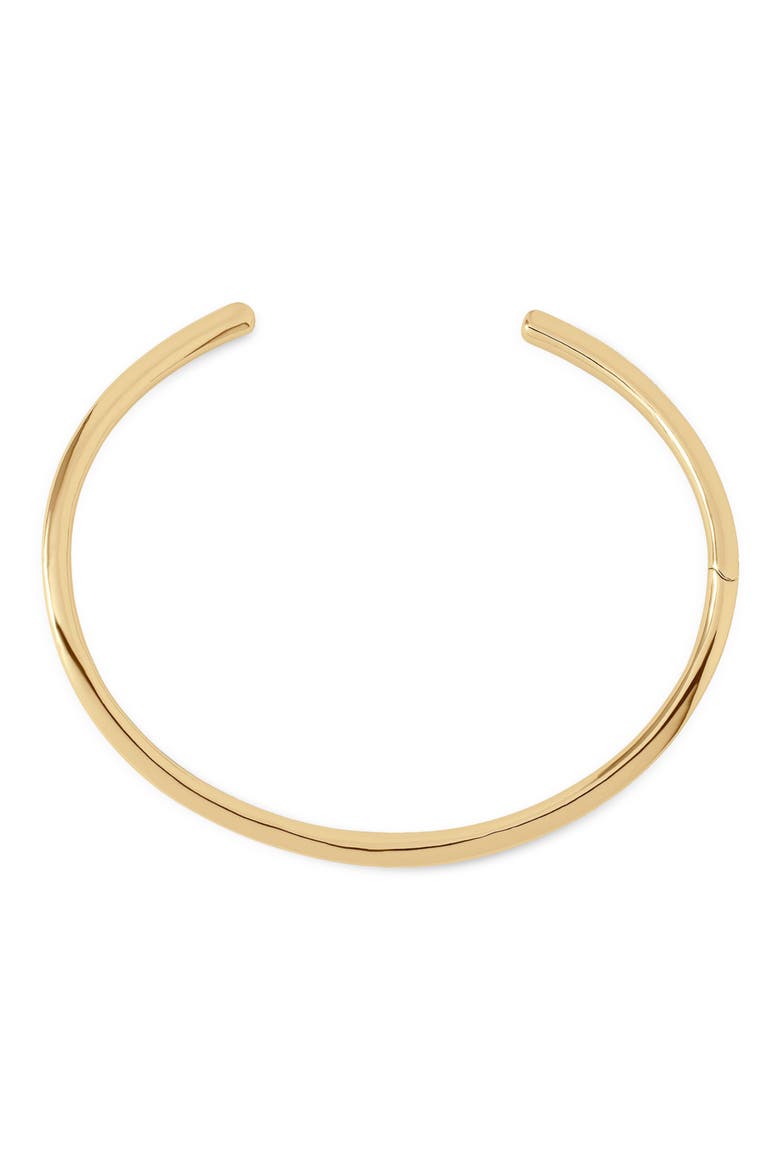 Sculpted Clean Collar Choker, Main, color, YELLOW GOLD
