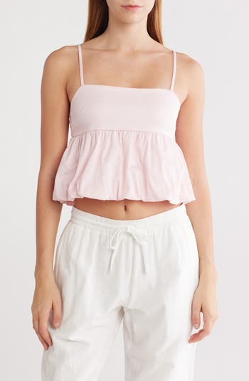 Bubble Peplum Crop Top