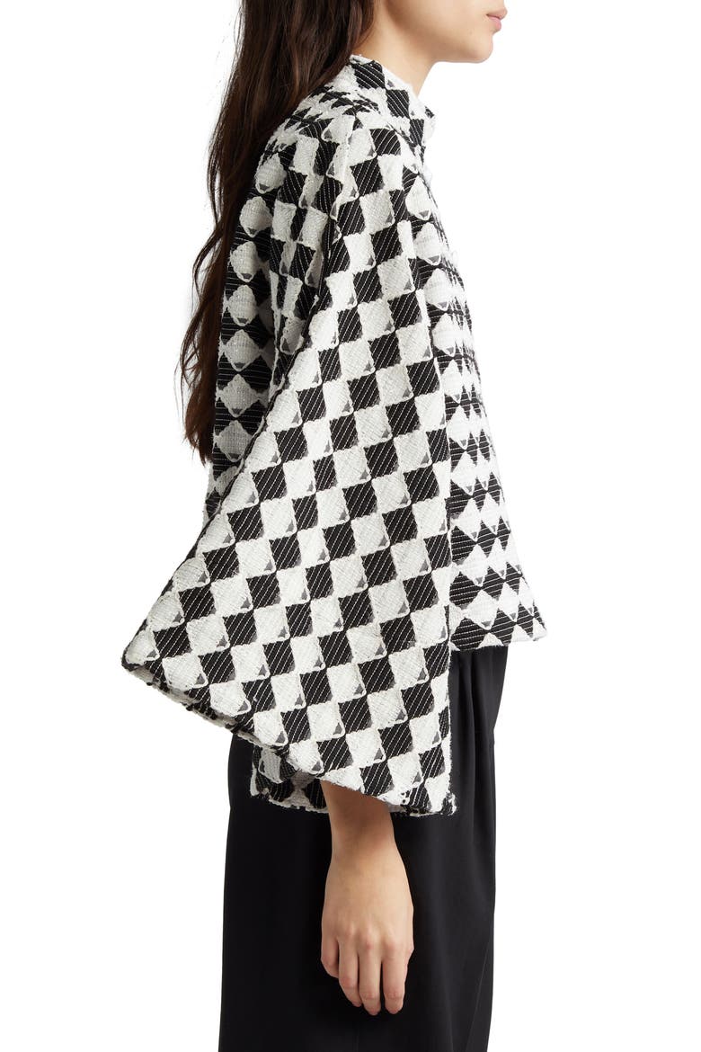 Check Crop Jacket, Alternate, color, BLACK/ WHITE