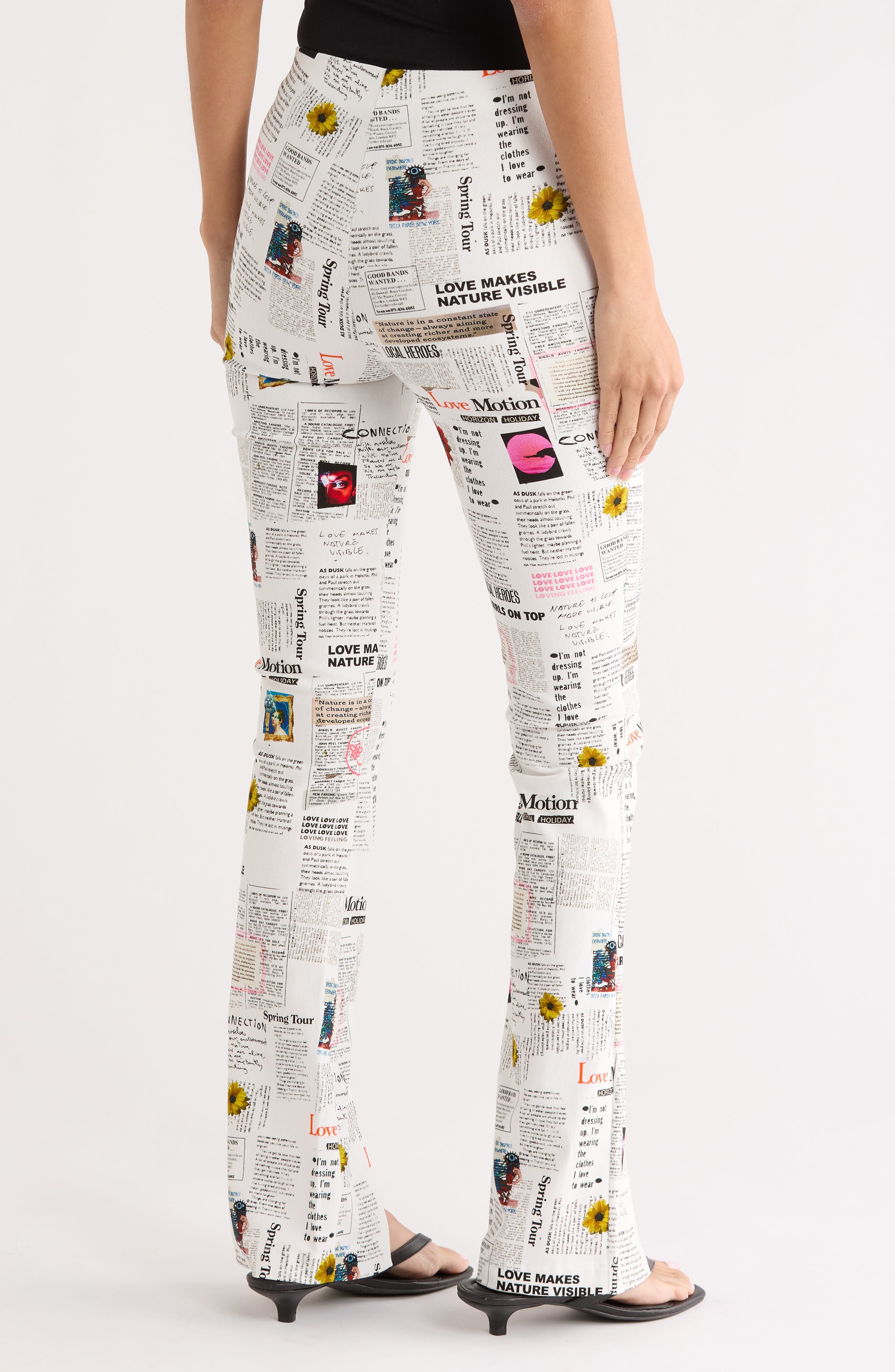 Newspaper Print Pants - image 2