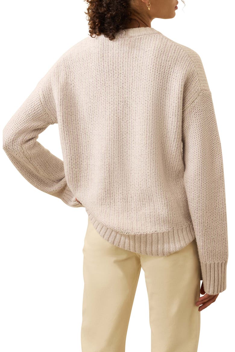 Heirloom Organic Cotton Blend Crewneck Sweater, Alternate, color, SEAFOG STRIPE