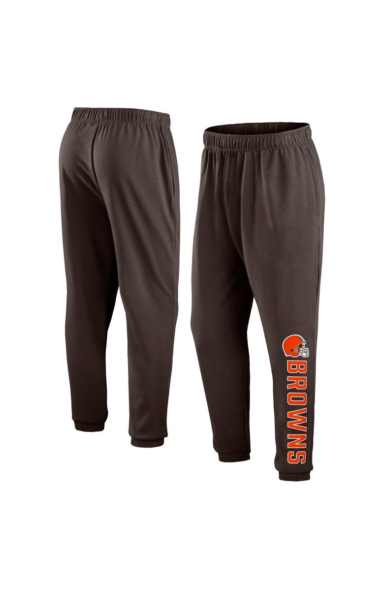 FANATICS Men's Fanatics Branded Brown Cleveland Browns Chop Block Fleece Sweatpants, Main, color, 