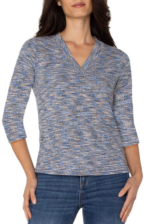 Liverpool Los Angeles Space Dye Knit Top In Gray
