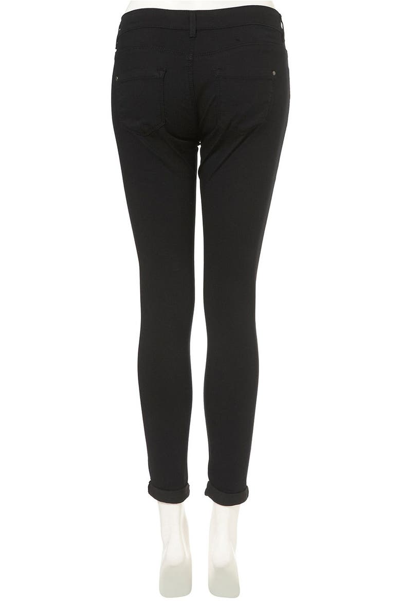 Moto 'Leigh' Skinny Ankle Jeans, Alternate, color, BLACK