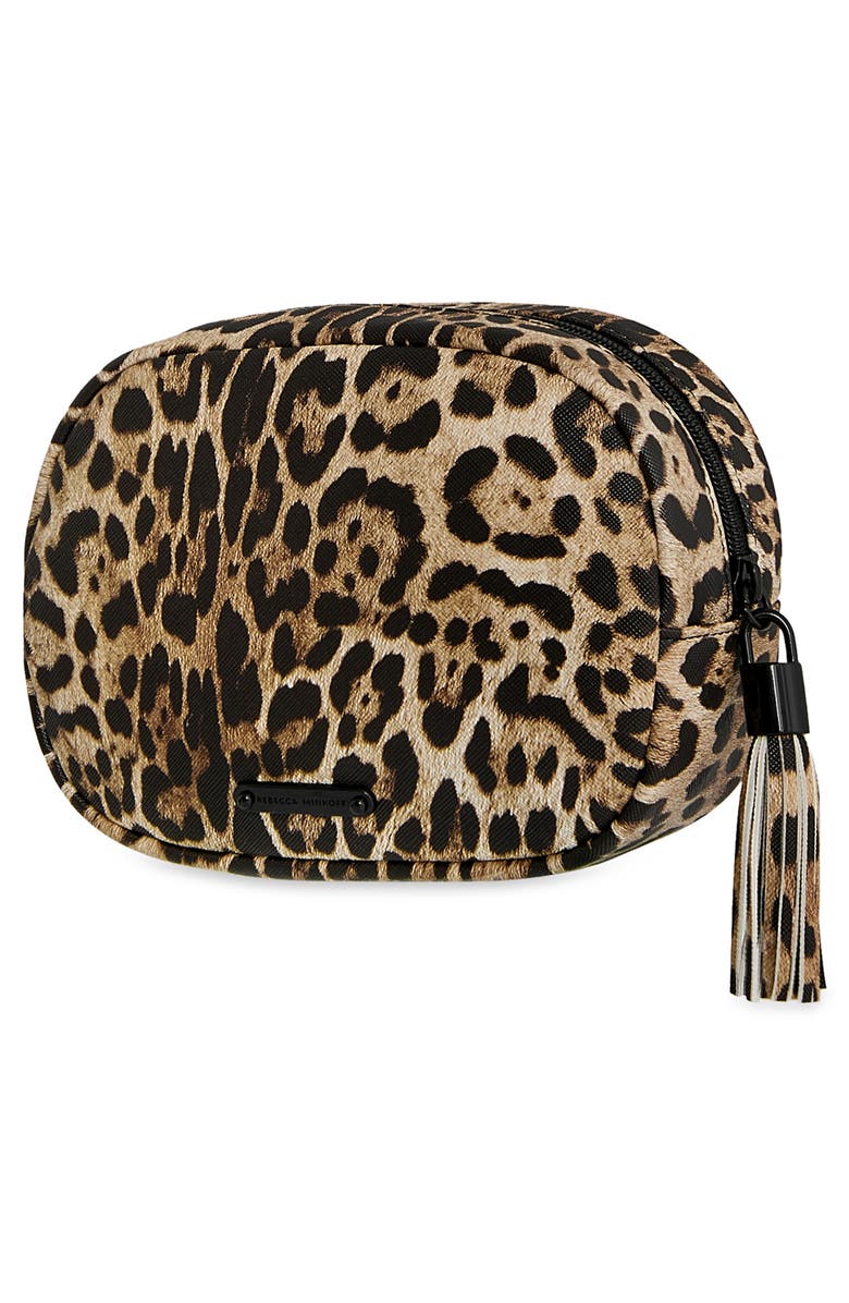 Rebecca Minkoff Cosmetics Case, Alternate, color, Leopard