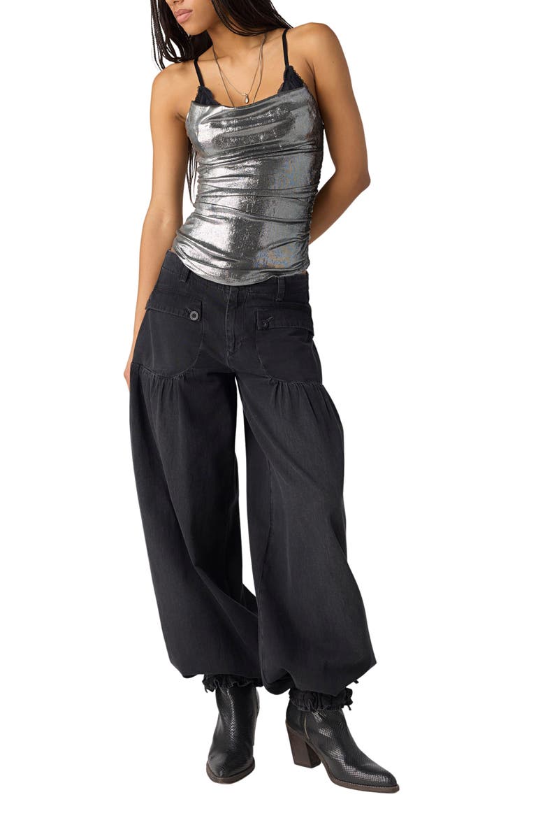 Midnight Luster Cowl Neck Cami, Alternate, color, GREY
