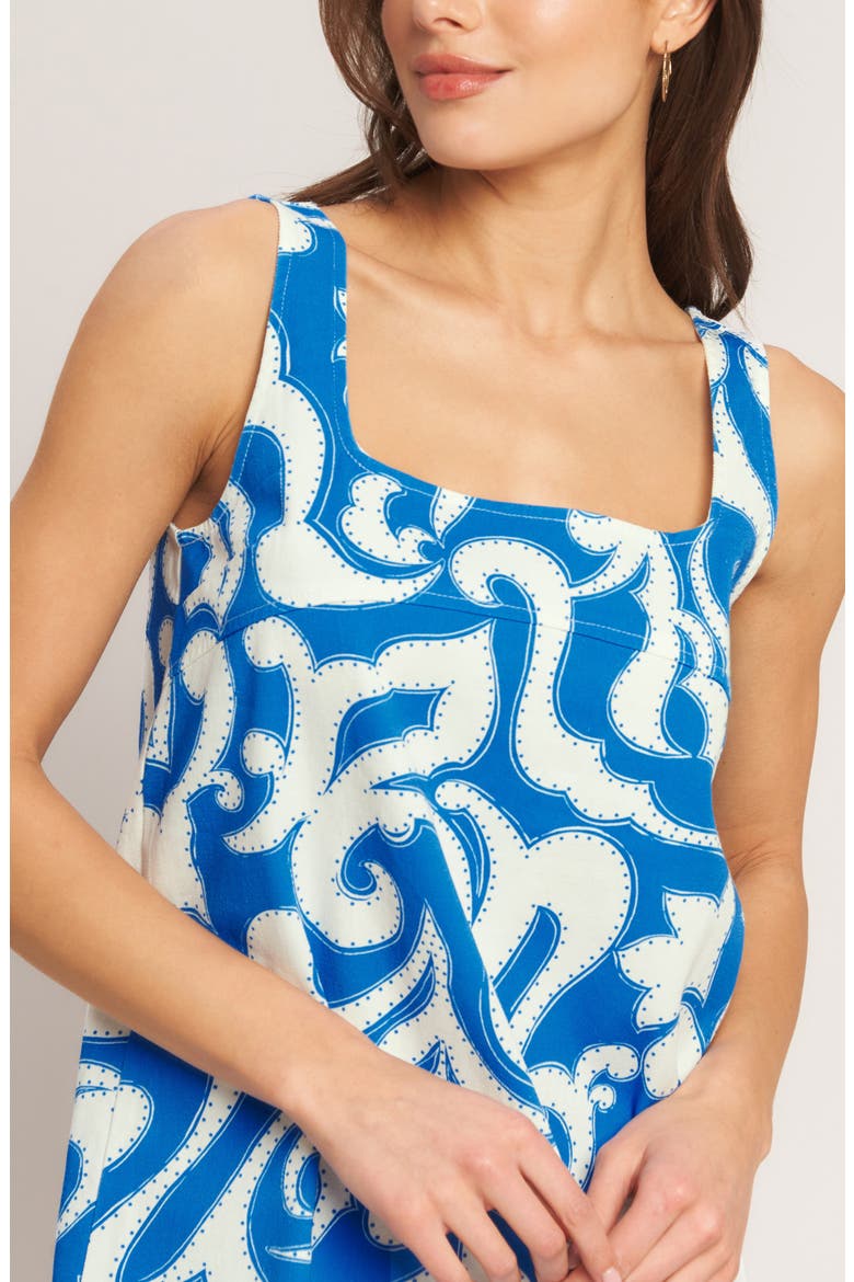 Print Minidress, Alternate, color, BLUE/ WHITE