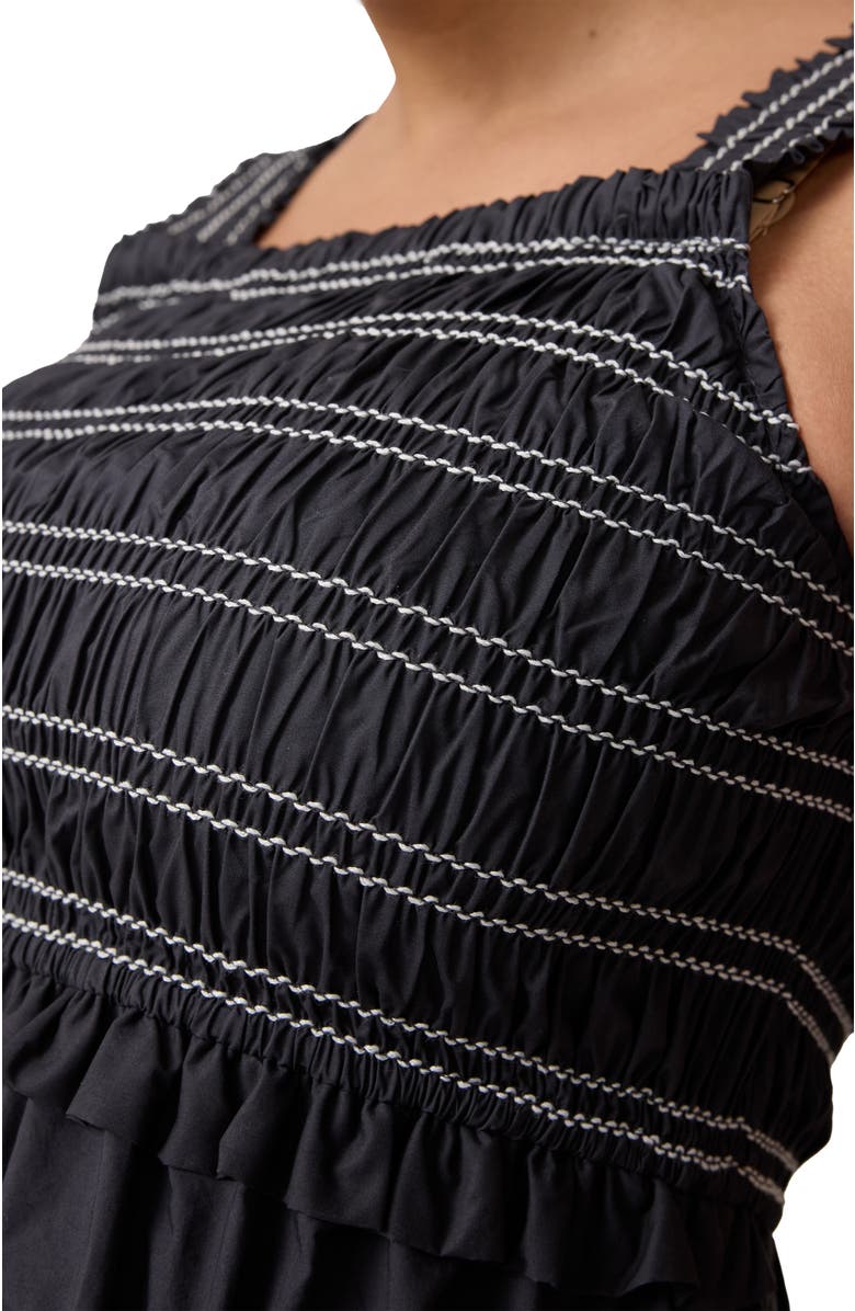 Ingrid & Isabel Square Neck Smocked Maxi Dress, Alternate, color, Washed Black