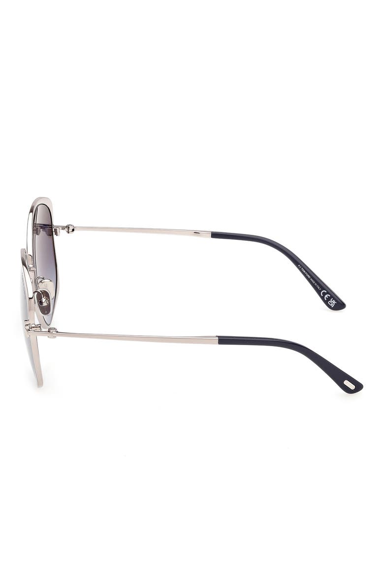 Abbey 58mm Round Sunglasses, Alternate, color, RUTHENIUM NAVY / GRADIENT BLUE