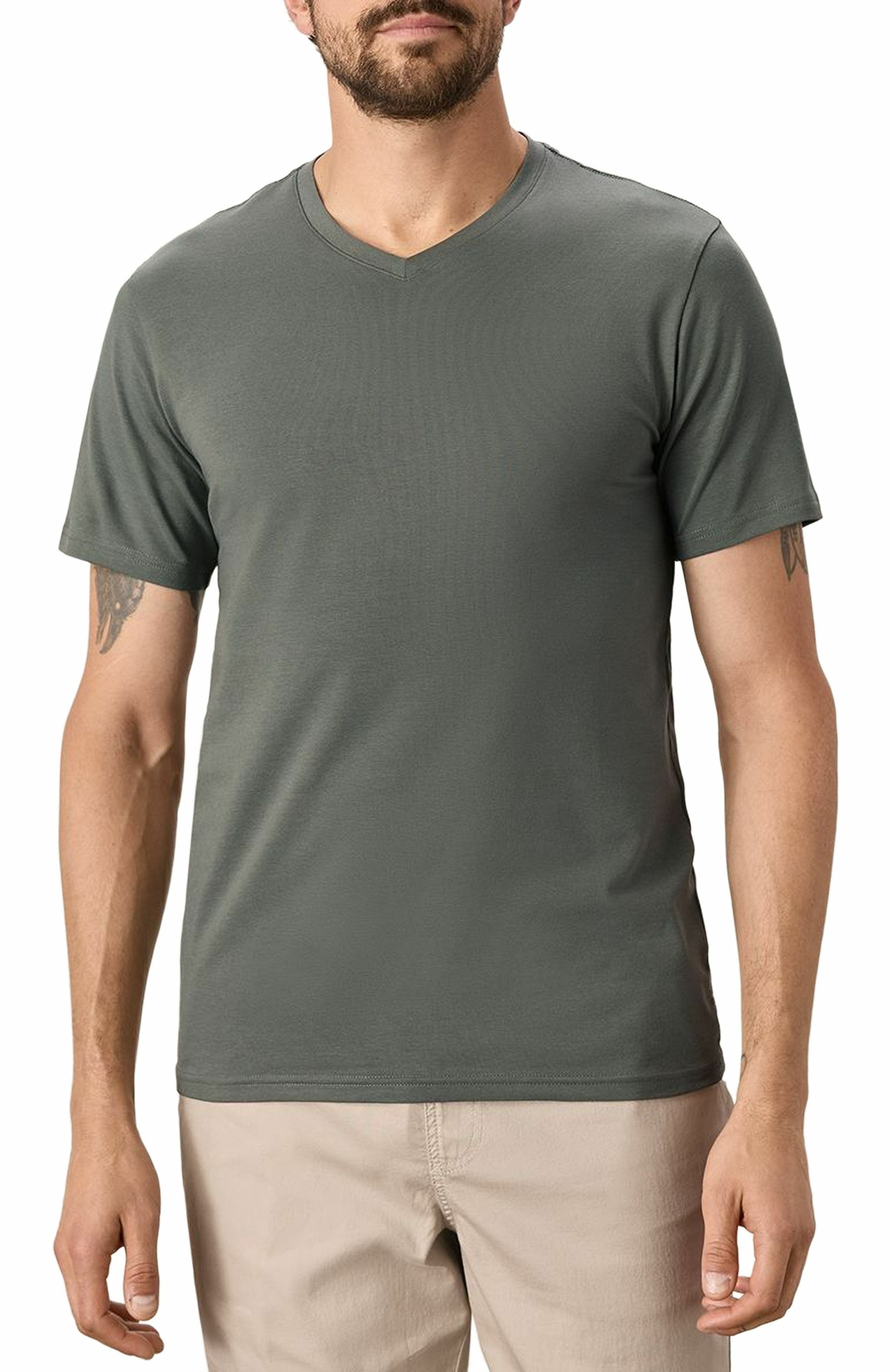 Luxe Stretch Jersey Slim V-Neck Tee - image 4