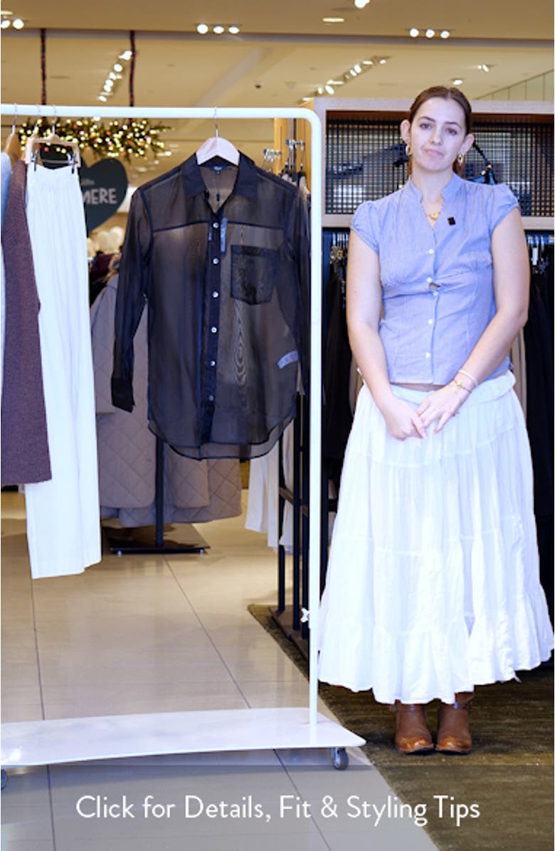 Sofiya Sheer Oversize Button-Up Shirt, sales video thumbnail