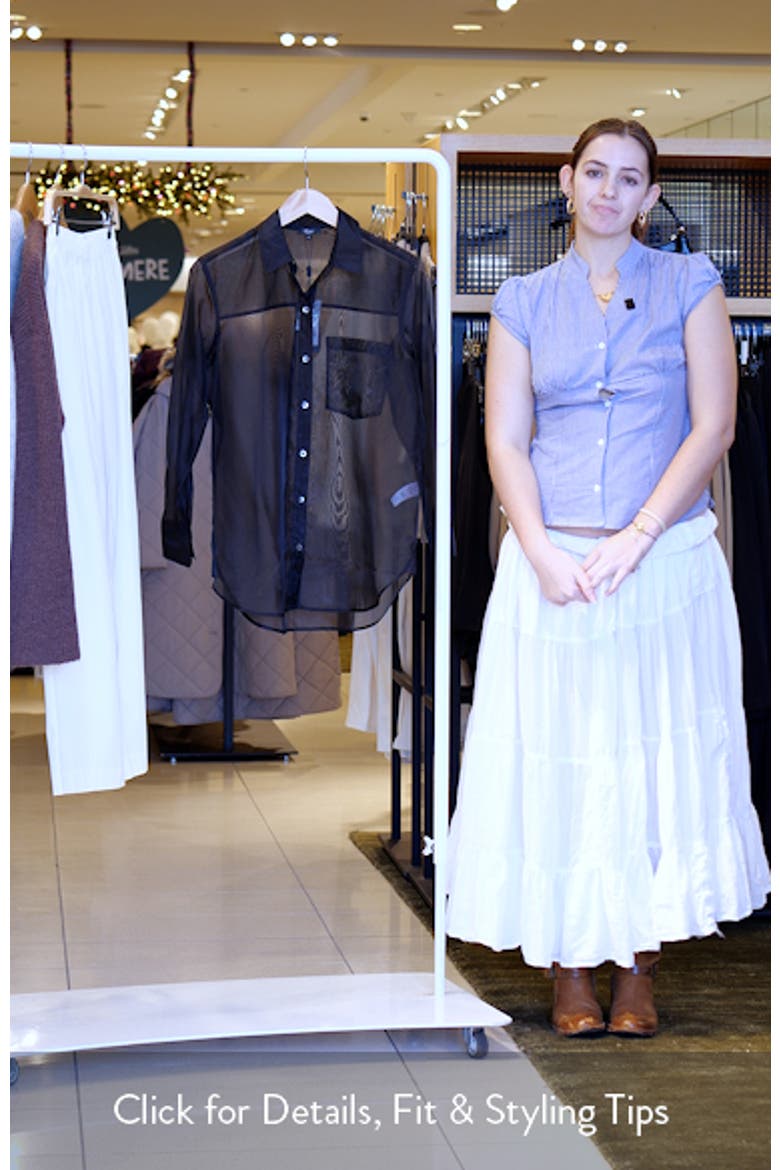 Sofiya Sheer Oversize Button-Up Shirt video