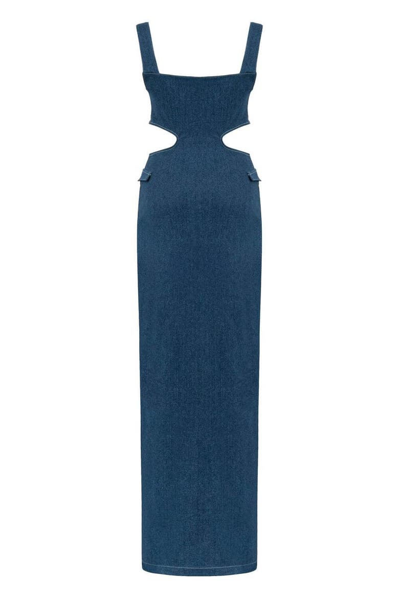 Sosa Denim Maxi Dress - Stylish Cutout Jean Dress, Alternate, color, Blue