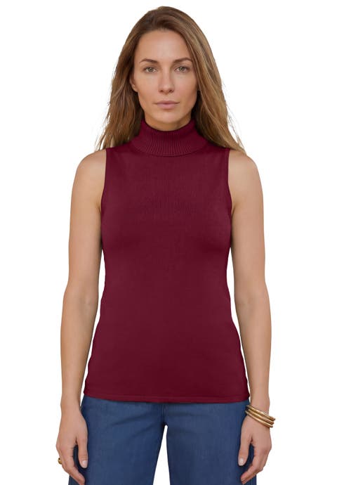 Carefree Cashmere Sleeveless Turtleneck Shell