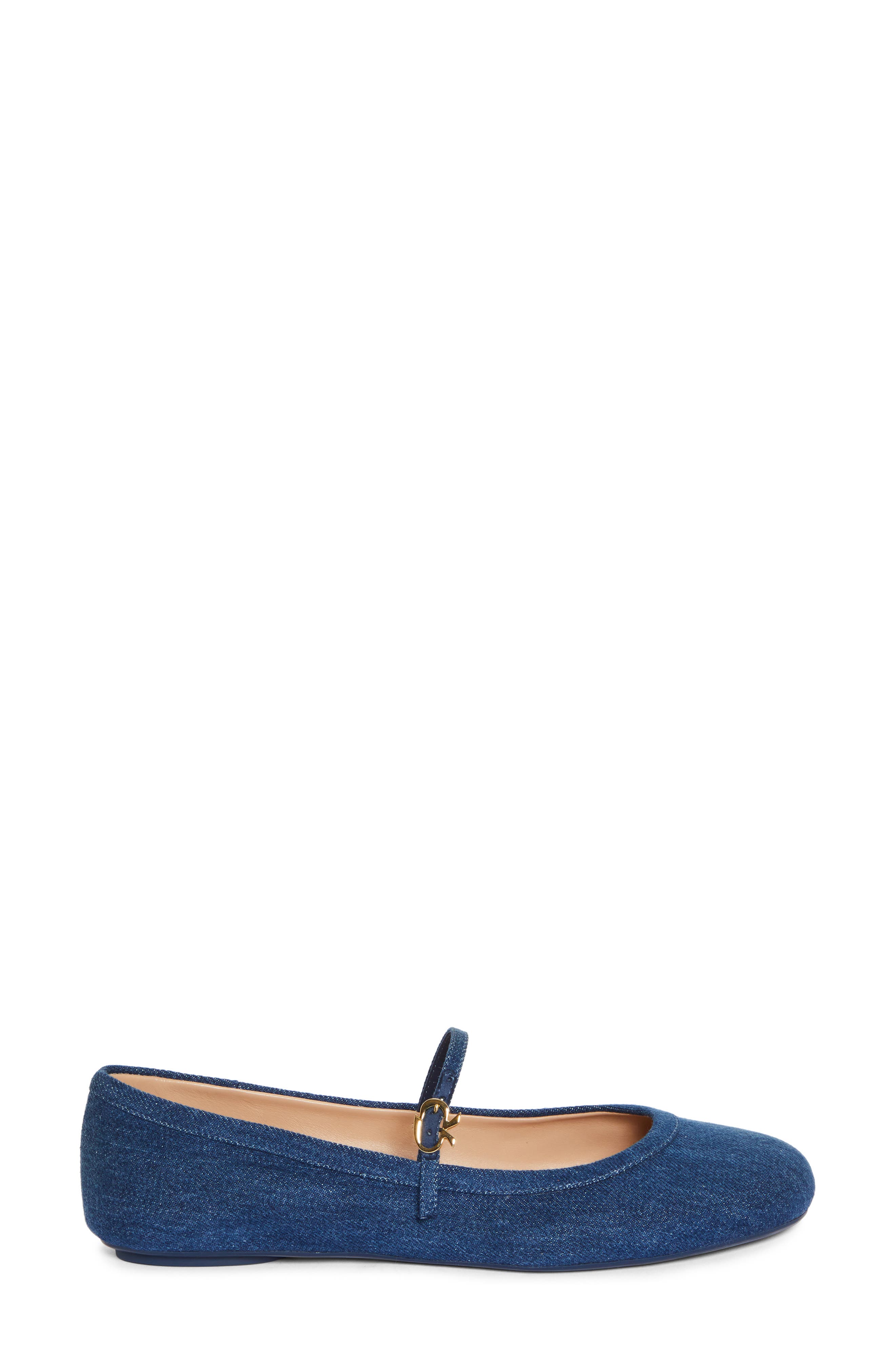 Gianvito Rossi Denim Mary Jane Flat, Alternate, color, 