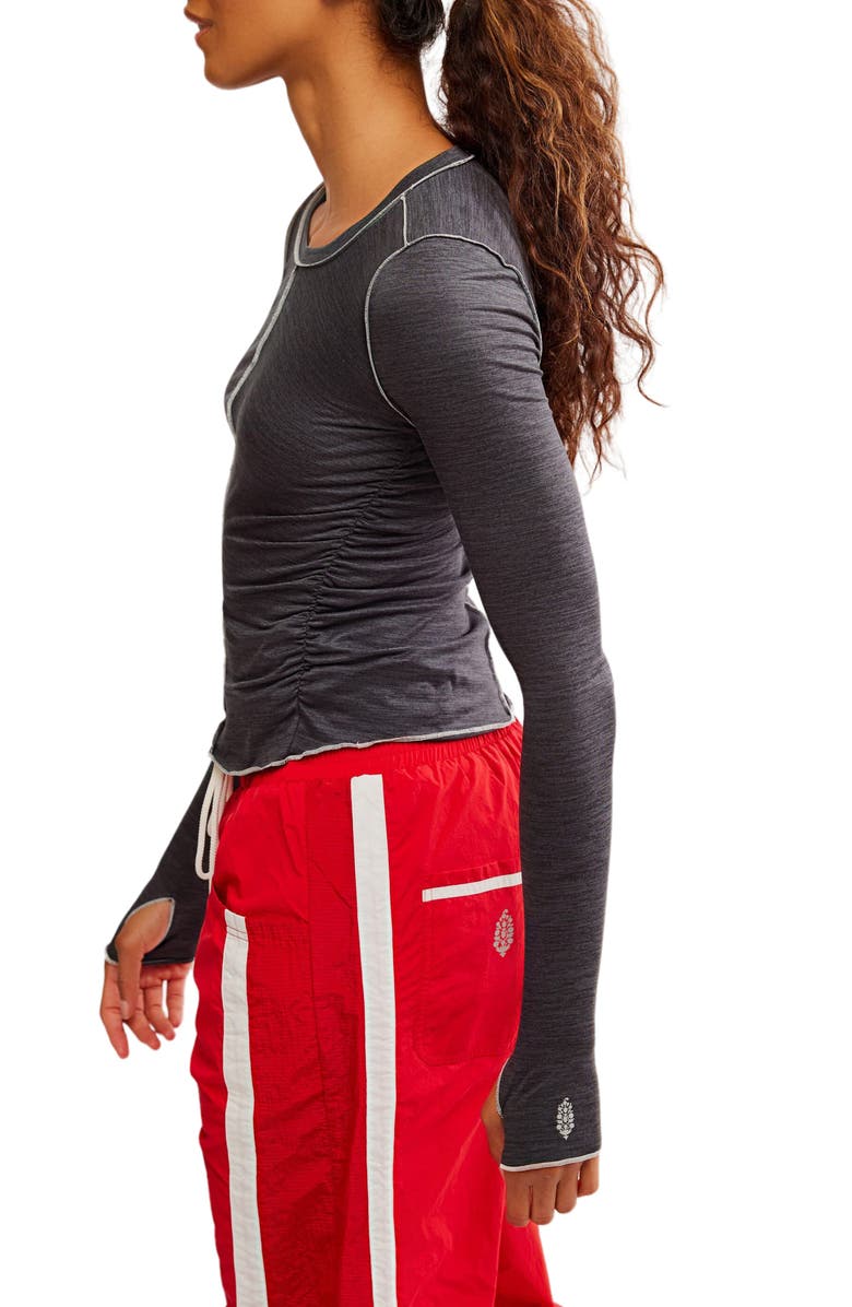 Free People FP Movement Right On Run Long Sleeve Top, Alternate, color, Black