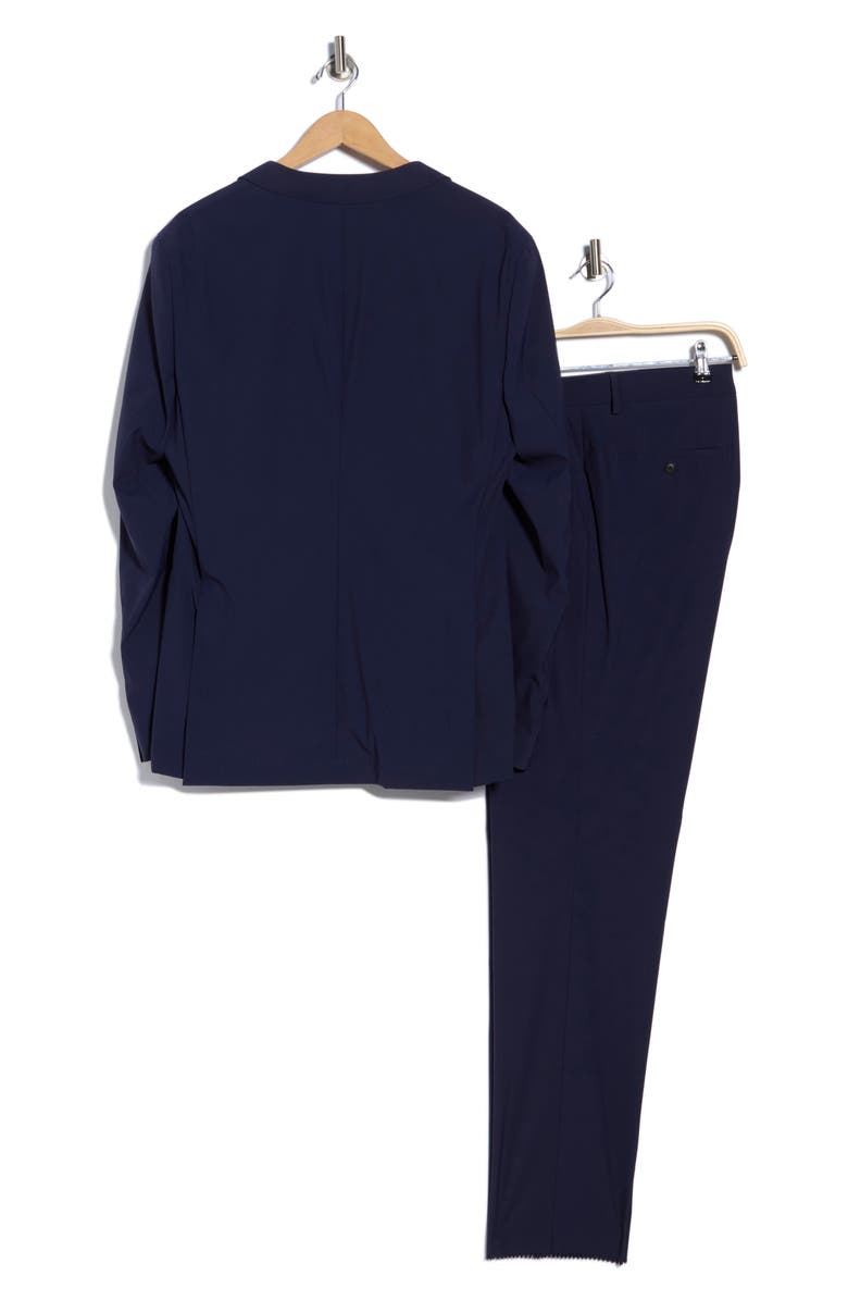 BOSS Huge Slim Fit Navy Stretch Wool Blend Suit, Alternate, color, Navy