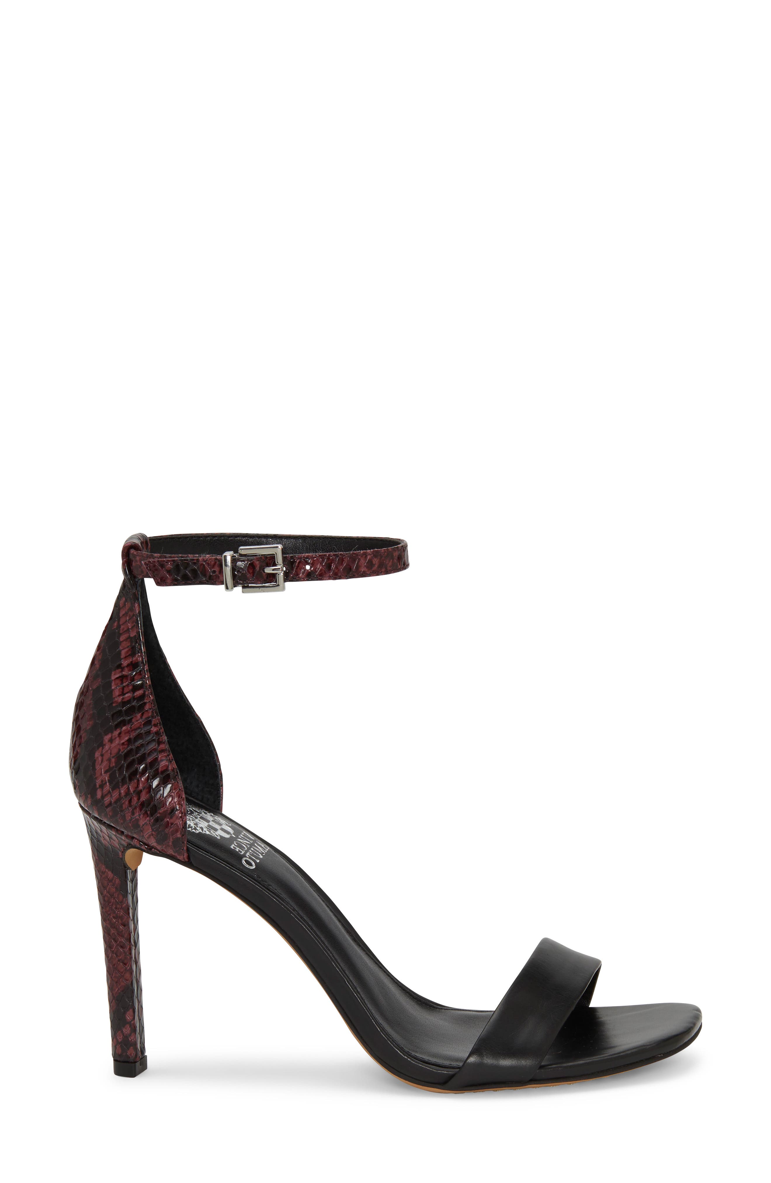 Lauralie Ankle Strap Sandal, Alternate, color, BLACK, DARK RED LEATHER