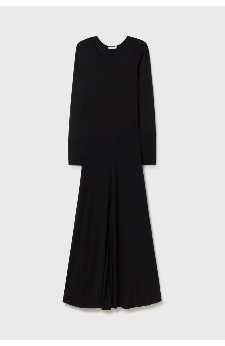 SILK LAUNDRY JERSEY MODAL CUTAWAY DRESS BLACK, Alternate, color, 