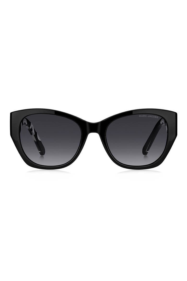 54mm Gradient Cat Eye Sunglasses, Main, color, BLACK/ DARK GREY