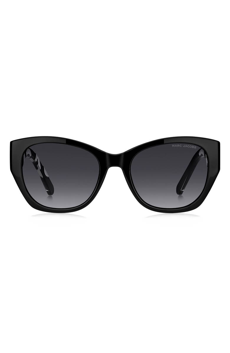 Marc Jacobs 54mm Gradient Cat Eye Sunglasses, Main, color, Black/ Dark Grey