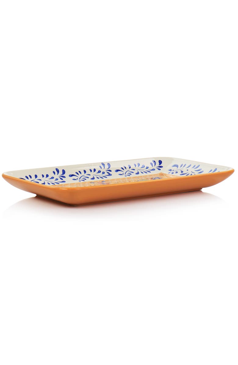 Laurie Gates Tierra Rectangular Stoneware Serving Platter, Alternate, color, Orange