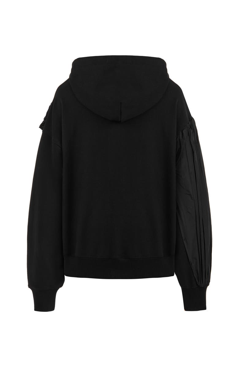 Nocturne Hooded Sweatshirt with Taffeta Drape Detail, Alternate, color, 