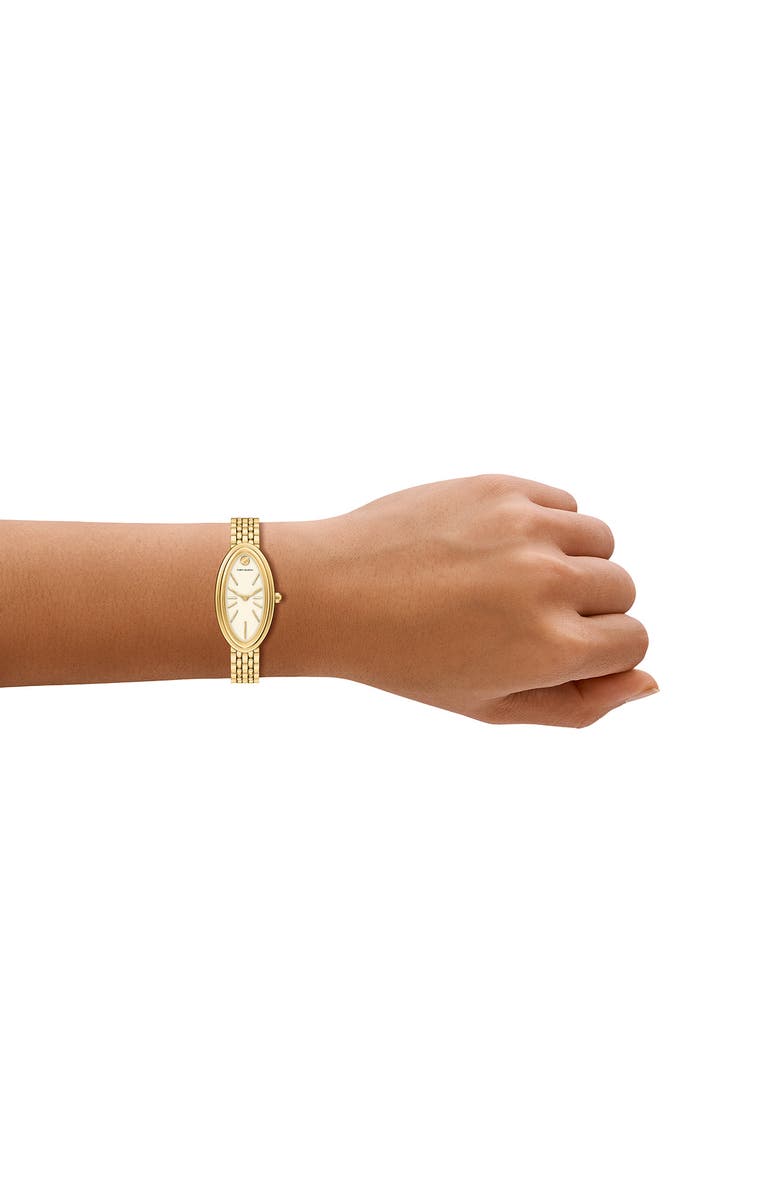 Tory Burch The Oval Elongated Bracelet Watch, 22mm x 38mm, Alternate, color, Gold