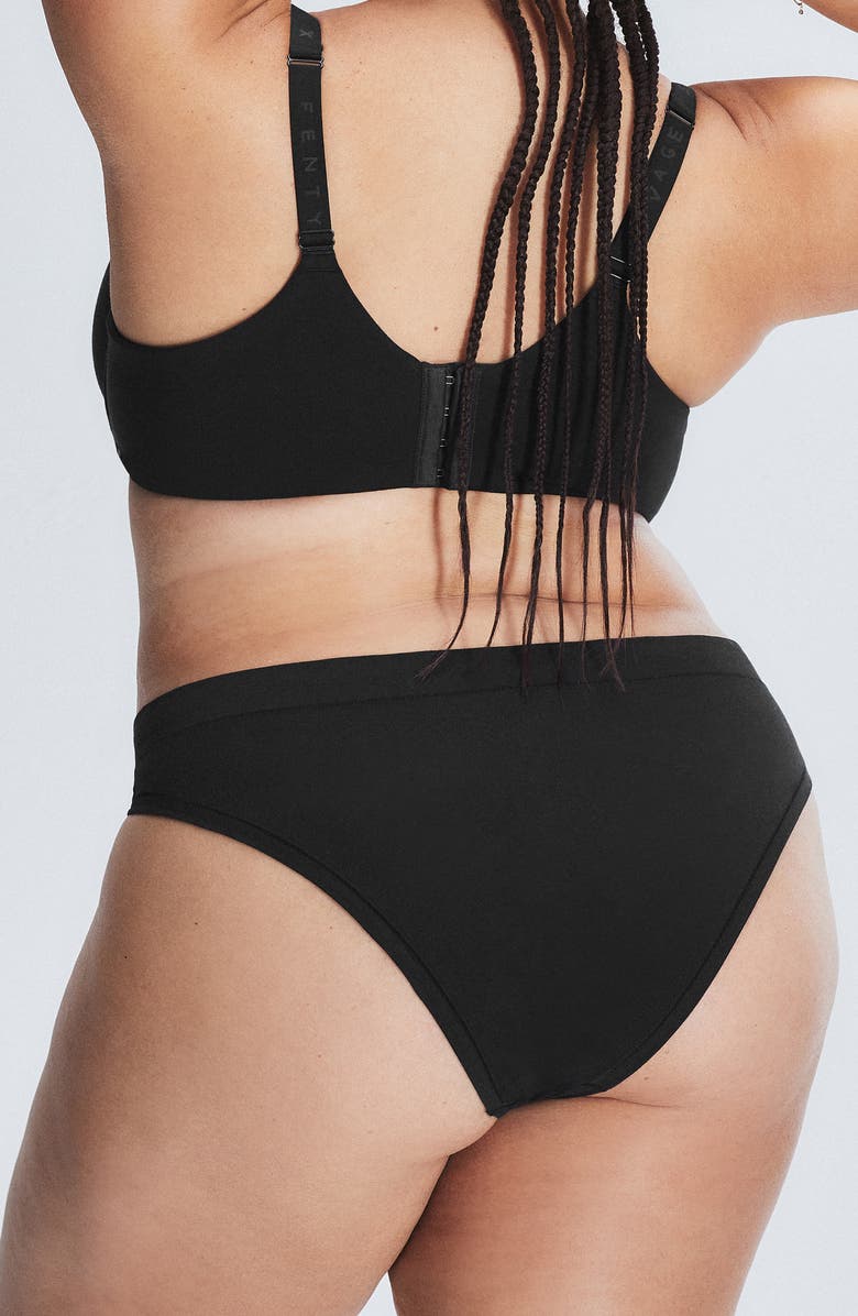 SAVAGE X FENTY Essentials Cotton Blend Cheeky Briefs, Alternate, color, Black Caviar