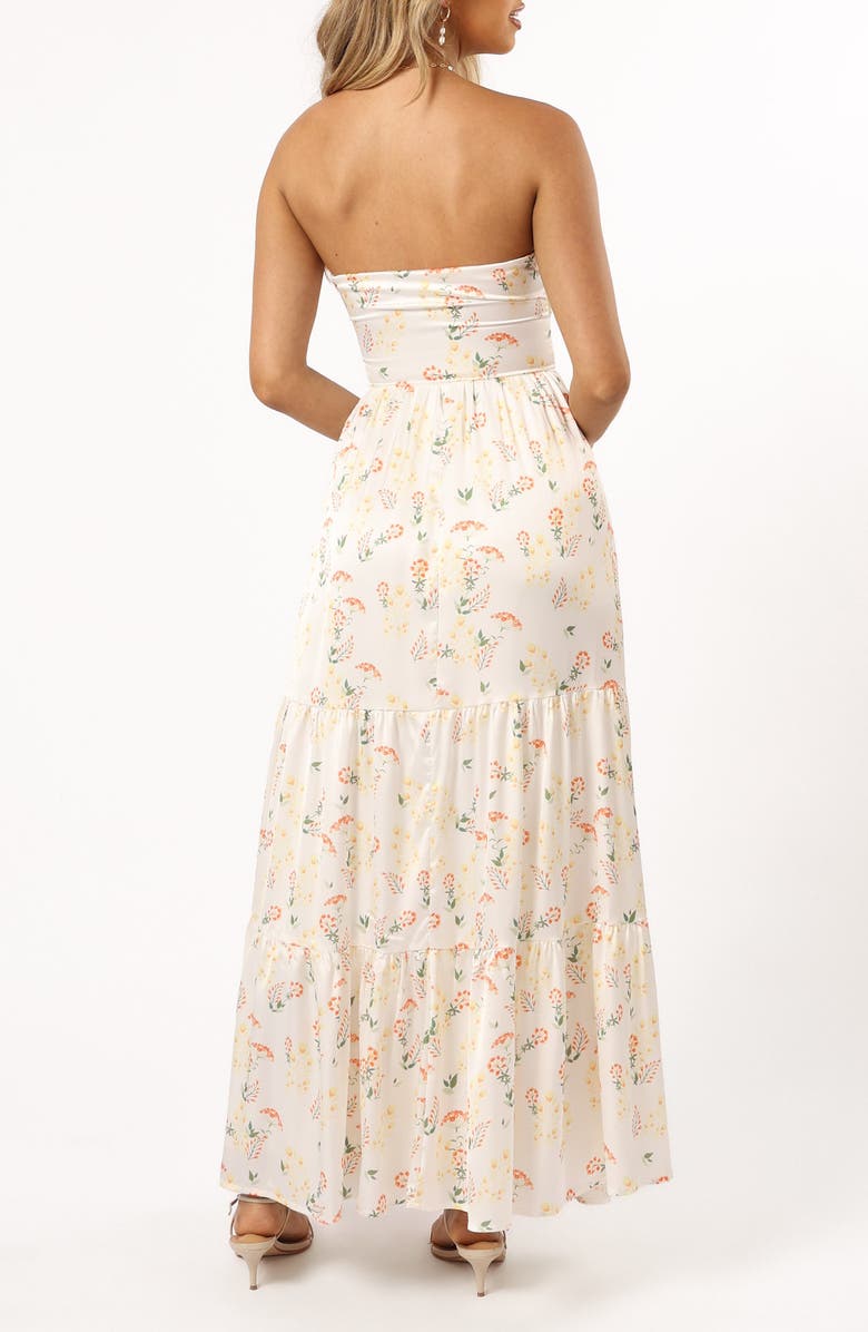 Petal & Pup Sarai Floral Strapless Maxi Dress, Alternate, color, Yellow Floral