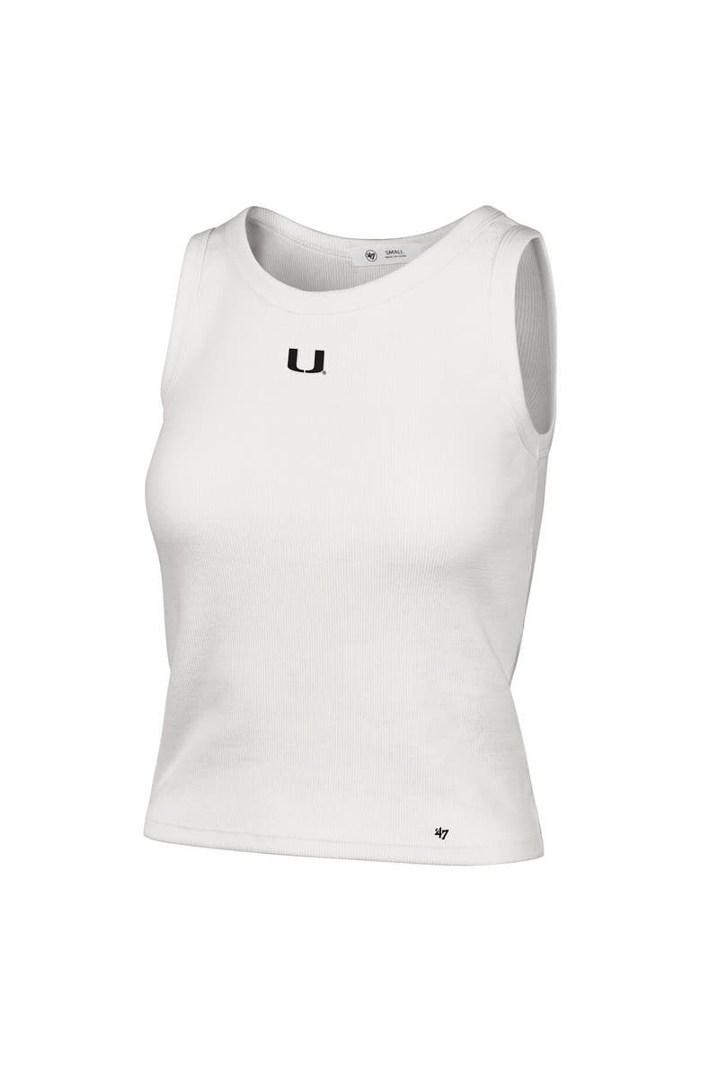 '47 Women's '47  Cream Miami Hurricanes Micro Logo Ribbed Cropped Tank Top, Alternate, color, Cream