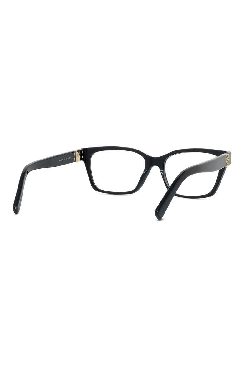4G 52mm Rectangular Optical Glasses, Alternate, color, SHINY BLACK