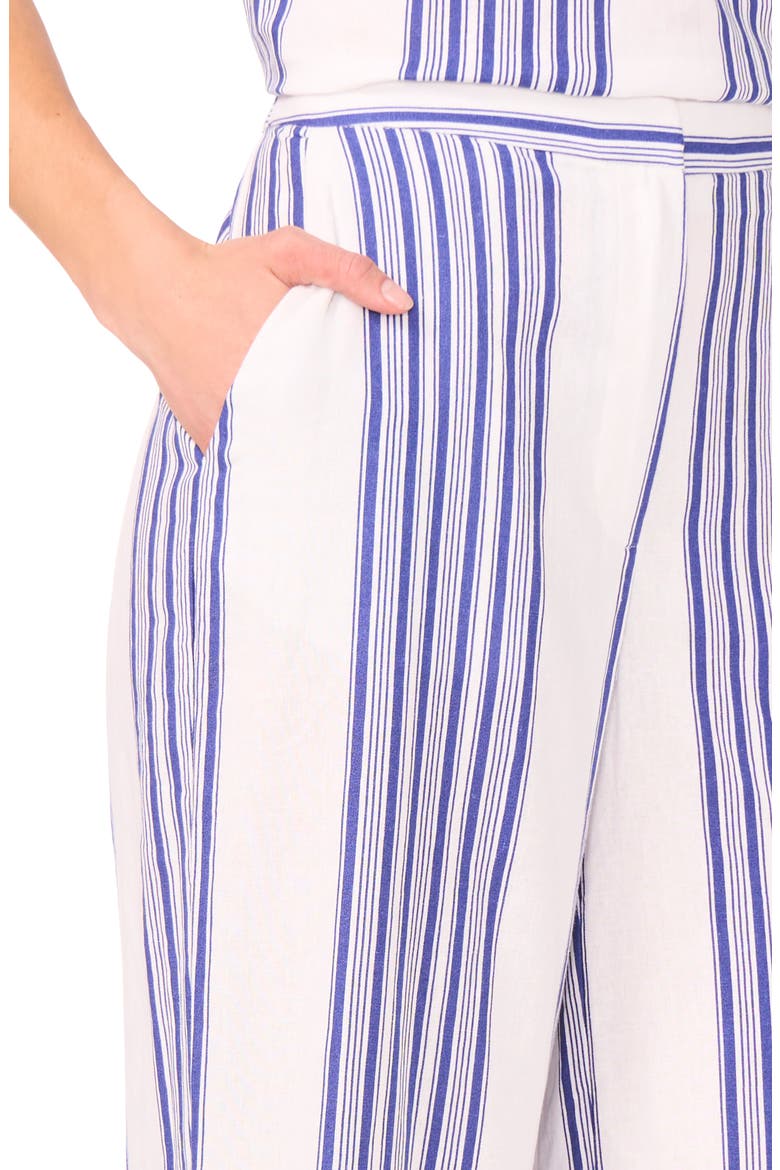 Stripe Linen Blend Wide Leg Pants, Alternate, color, BLUE DEPTHS