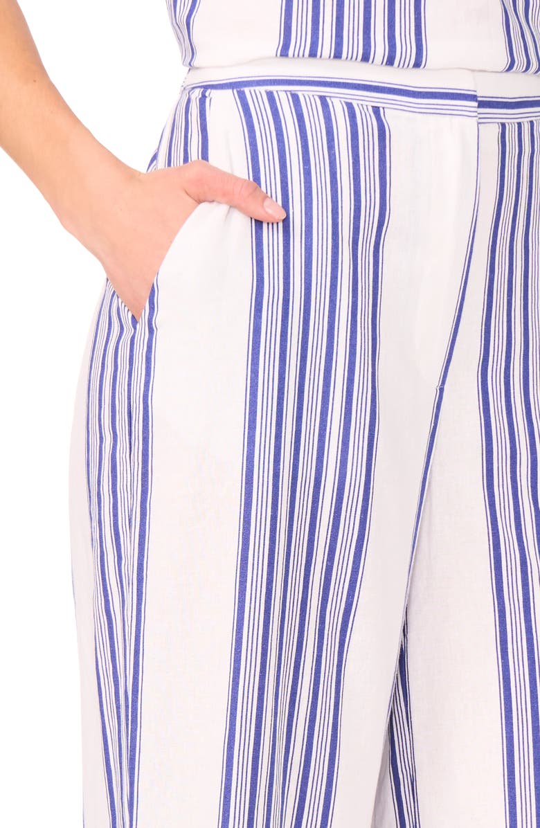 Halogen<sup>®</sup> Stripe Linen Blend Wide Leg Pants, Alternate, color, Blue Depths